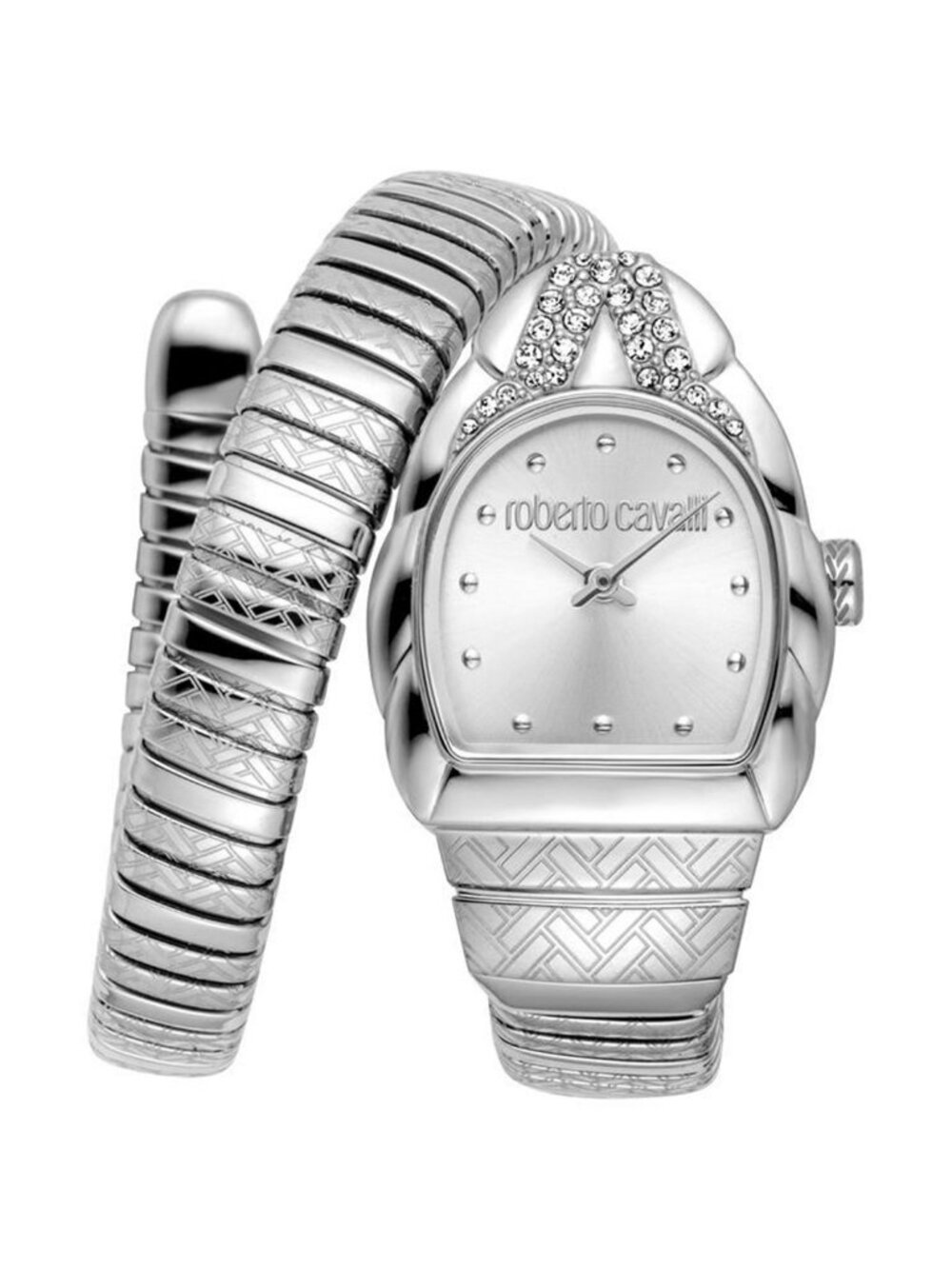 NWT Roberto Cavalli Aurora Silver-tone Dial Ladies Watch